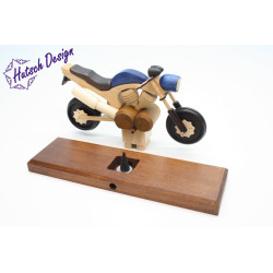 Raeuchermotorrad Touring blau  27 x8 x 16cm