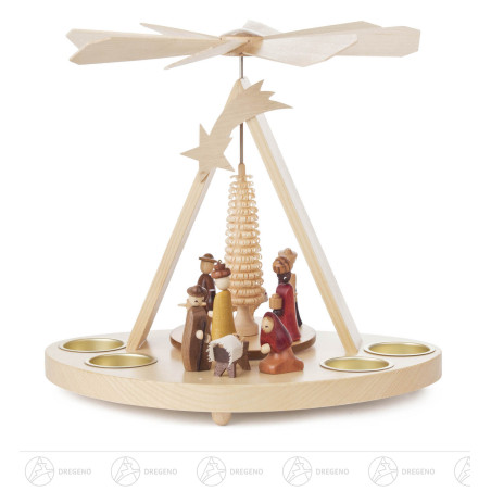 Pyramide mit Christi Geburt, für Teelichte