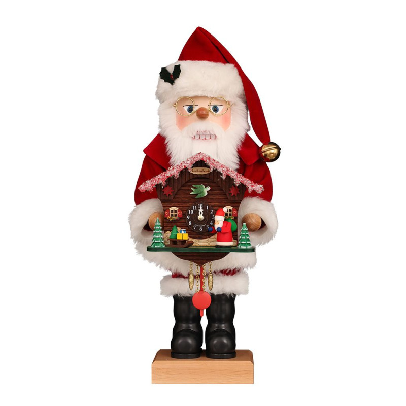 Nussknacker Weihnachtsmann mit Kuckucksuhr