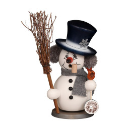 Räuchermann Schneemann grau