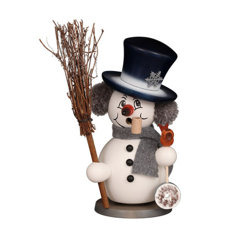 Räuchermann Schneemann grau