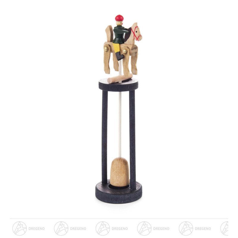 Schaukelfigur Reiter mit Ständer grüner Reiter