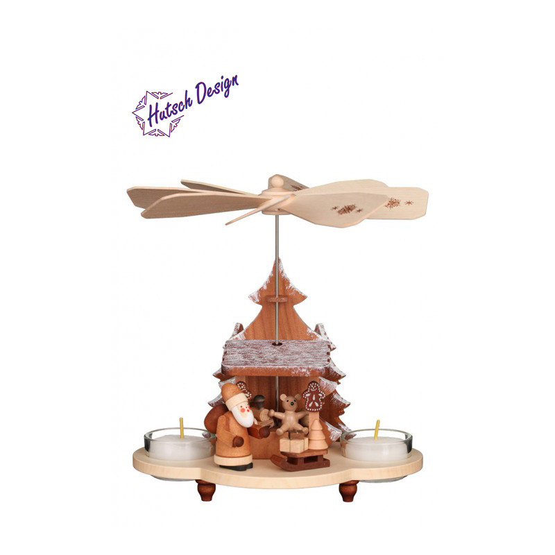 Pyramide Weihnachtsmann auf Striezelmarkt natur 18,5cm