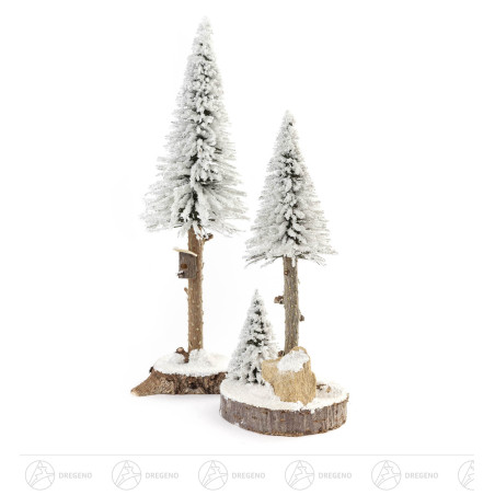 Nadelbäume mit Vogelhaus weiß, 20/27cm (2)