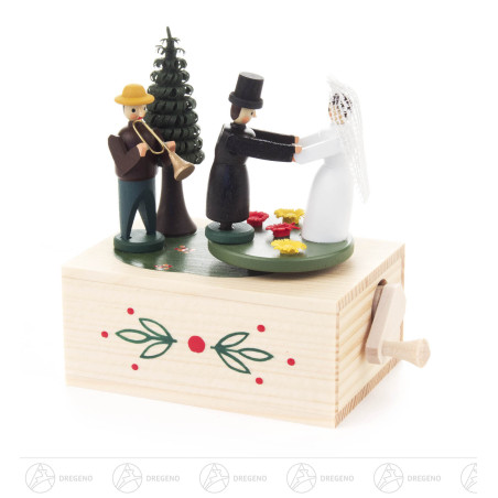 Klimperkästchen Hochzeitspaar Melodie: Hochzeitsmarsch 9cm