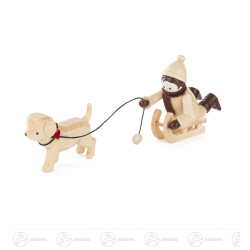 Junge mit Hundeschlitten 5x7cm
