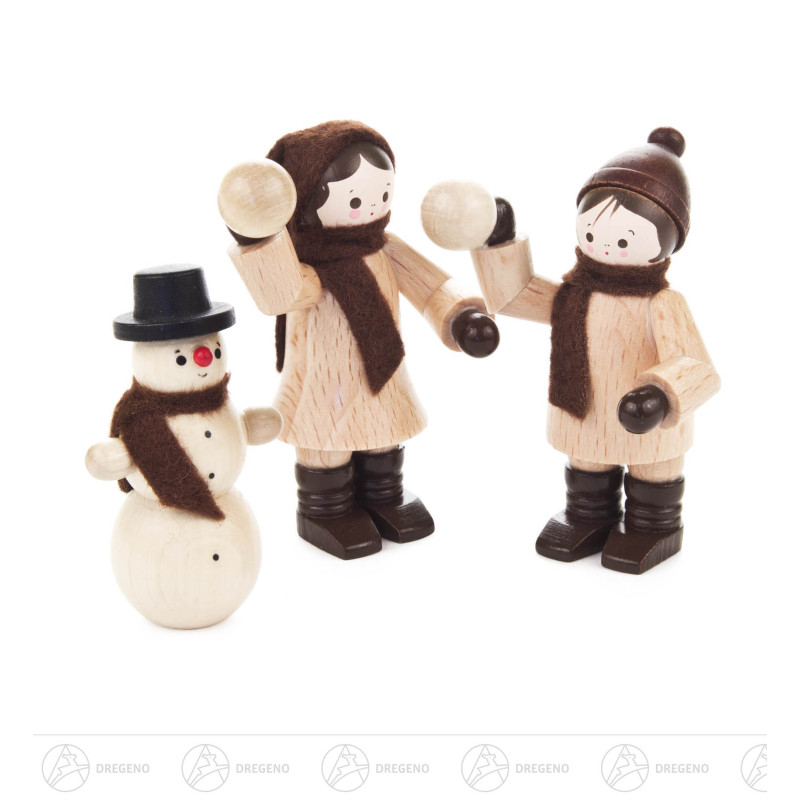 Schneeballwerfer mit Schneemann natur (3 6cm