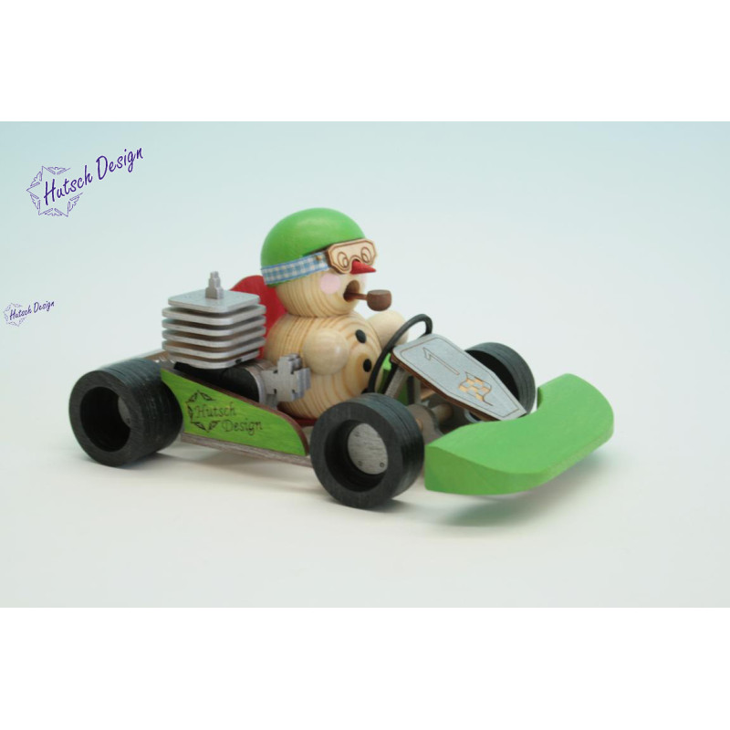 Biker im grünen Kart 16x10x7cm