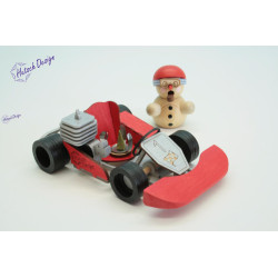Biker im roten Kart 16x10x7cm