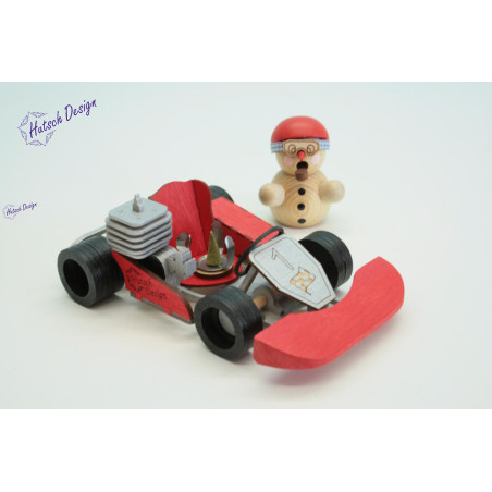 Biker im roten Kart 16x10x7cm