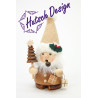 Räuchermann Weihnachtsmann natur  14,0 cm