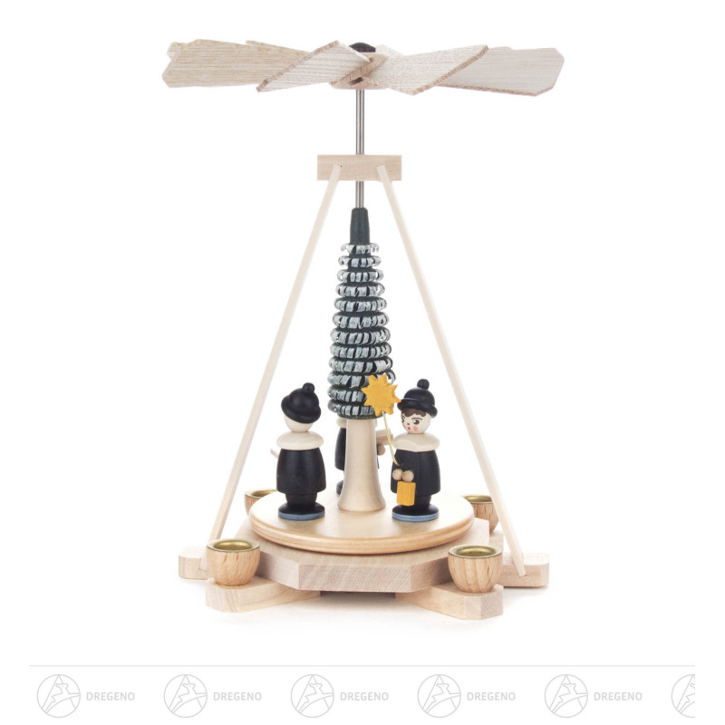 Mini-Pyramide mit Kurrende, farbig, für Kerzen d10mm