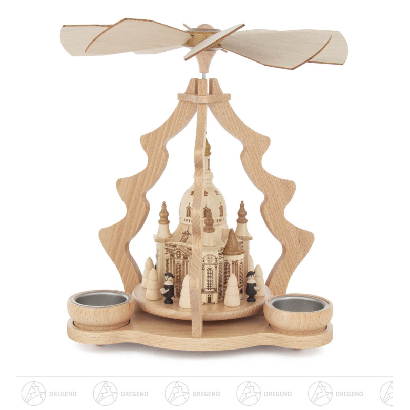 Pyramide mit Dresdner Frauenkirche, für Teelichte
