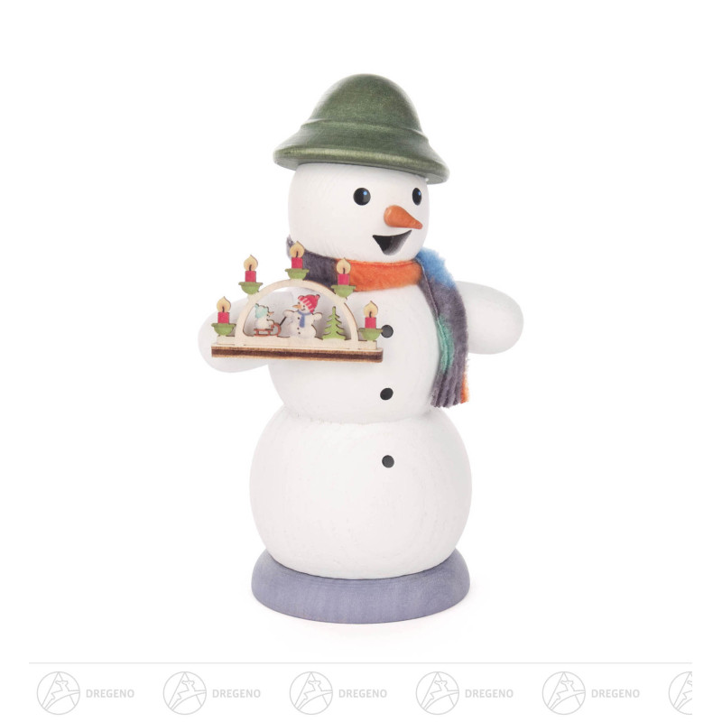 Räuchermann Schneemann mit Schwibbogen