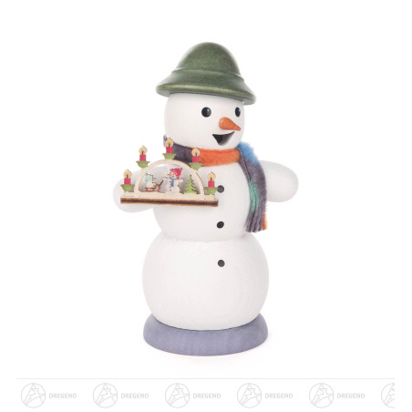 Räuchermann Schneemann mit Schwibbogen