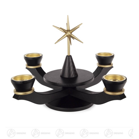 Adventsleuchter Esche mit  19x 18tern schwarz für Teelichte