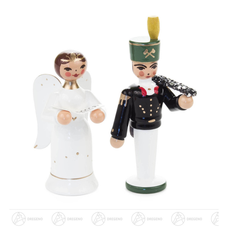 Miniatur Engel und Bergmann