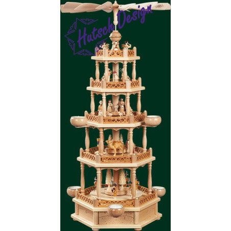 Pyramide Christi Geburt 4-st. für Teelichte