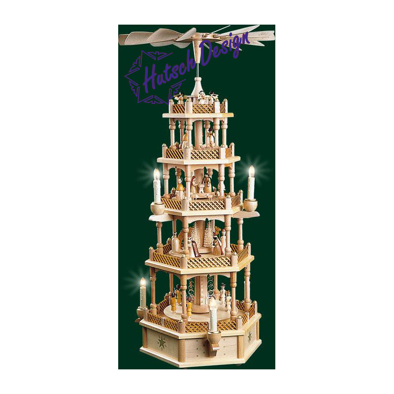 Pyramide Christi Geburt 4-st., natur, el. bel. u. betr.