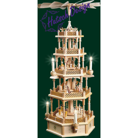 Pyramide Christi Geburt 4-st., natur, el. bel. u. betr.