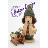 Räuchermann Bub mit Schlitten 14,0 cm