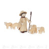 Hirte mit 5 Schafen (6) natur 6cm