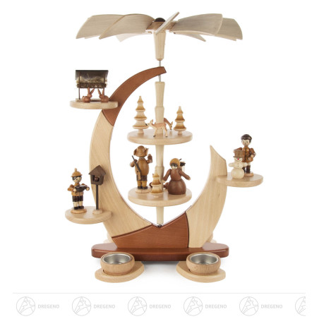Pyramide Segel mit Waldfiguren, für Teelichte