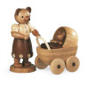 Bärenmutter mit Kinderwagen