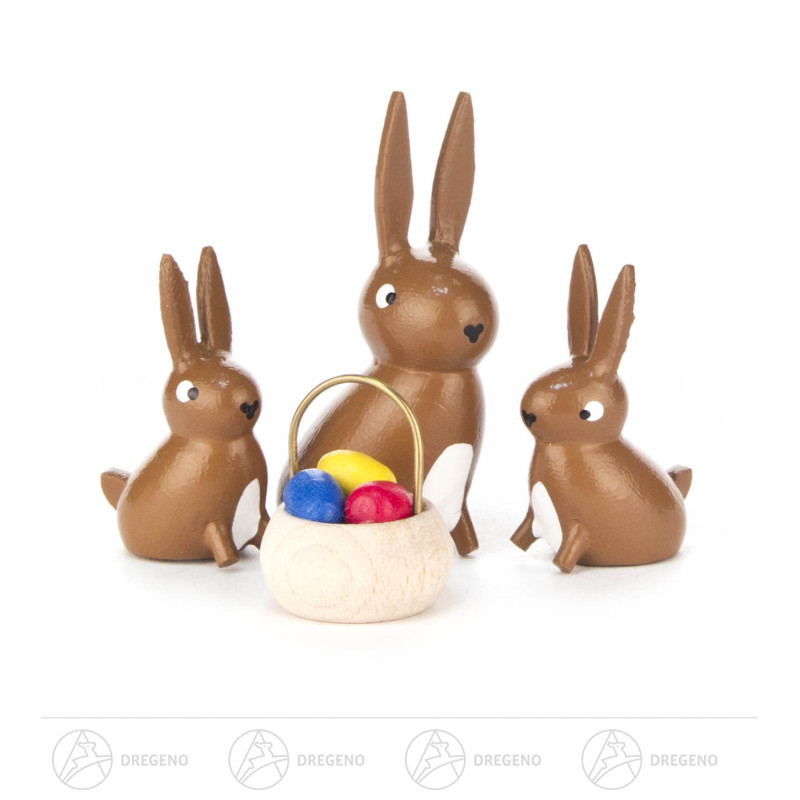 Hasenfamilie mit Körbchen (4) 4cm