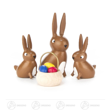 Hasenfamilie mit Körbchen (4) 4cm