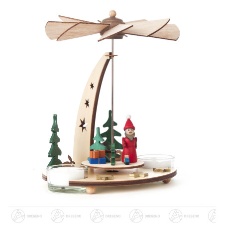 Pyramide mit Weihnachtsmann, für Teelichte