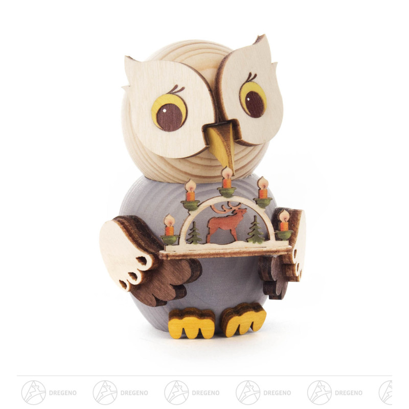 Mini-Eule mit Schwibbogen 7cm