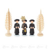 Kurrendefiguren schwarz (5) mit Spanbäumchen 12cm