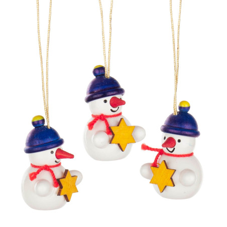 Behang Schneemanntrio mit Stern 3cm