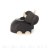 Ochse modern, klein natur/anthrazit 6cm