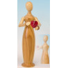 Tugendfigur Liebe mit Kristallherz natur, Edelholz Olive