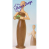 Tugendfigur Hoffnung mit Kristallblatt natur, Edelholz Nußbaum